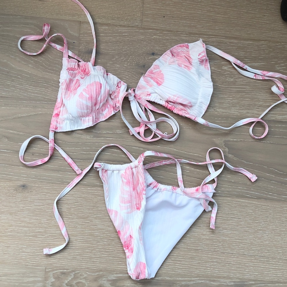 Pink Floral Bikini Set
